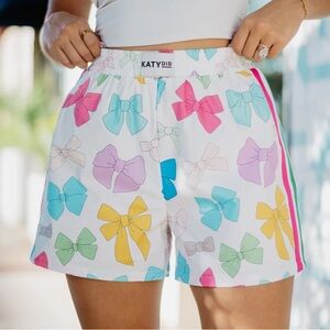 Katydid Women's Multicolor Bow Print Athletic Shorts